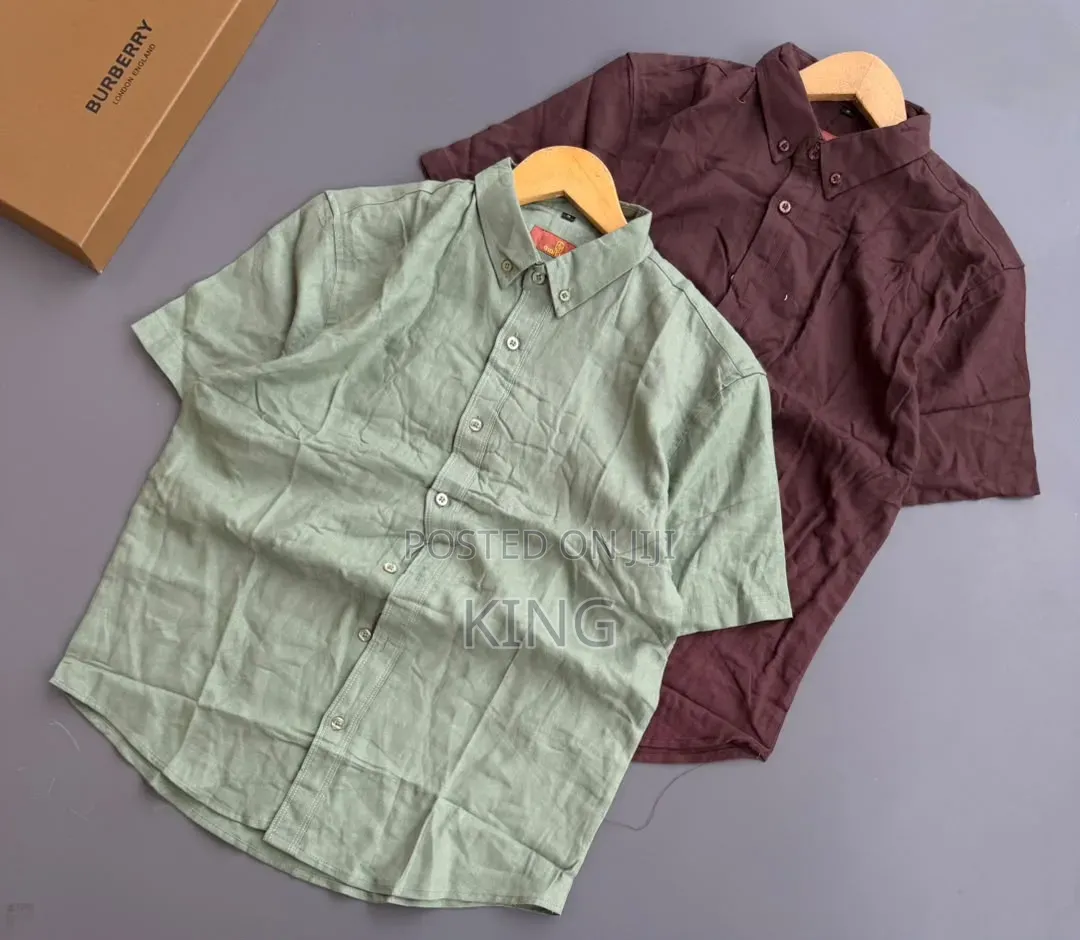 Casual Button-Down Linen Shirts for Men,
