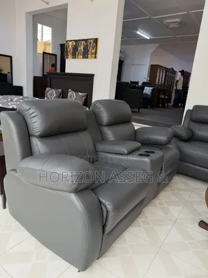 Black Leather Premium Sofa 7 Seater