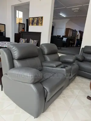 Black Leather Premium Sofa 7 Seater