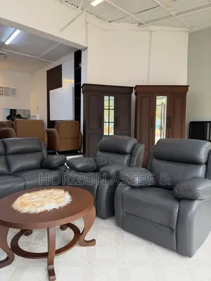 Black Leather Premium Sofa 7 Seater