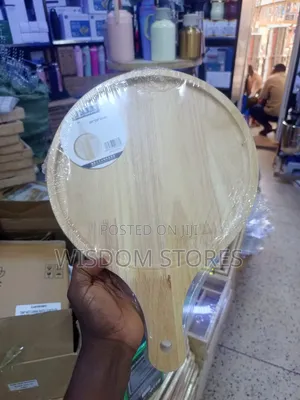 Round Rubberwood Serving Tray and Pizza Paddle 40 × 28 × 2 Cm.