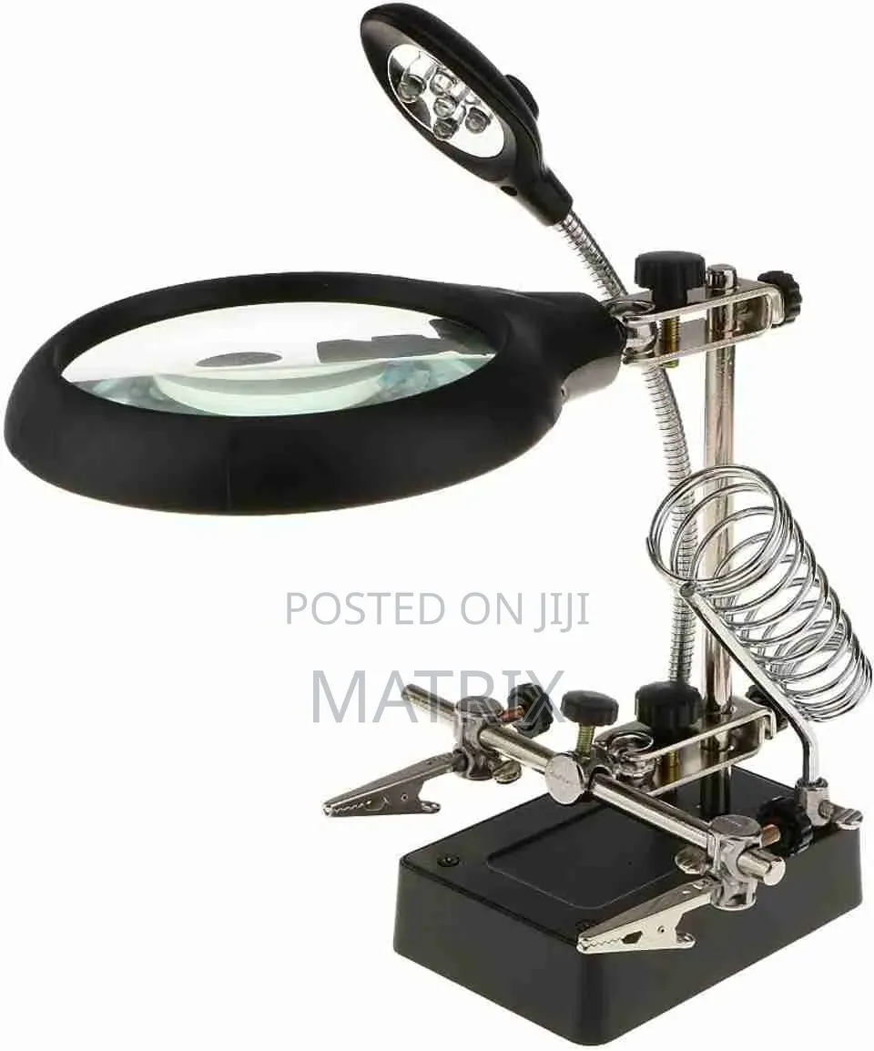 Hand Magnifier With LED Light and Soldering Stand