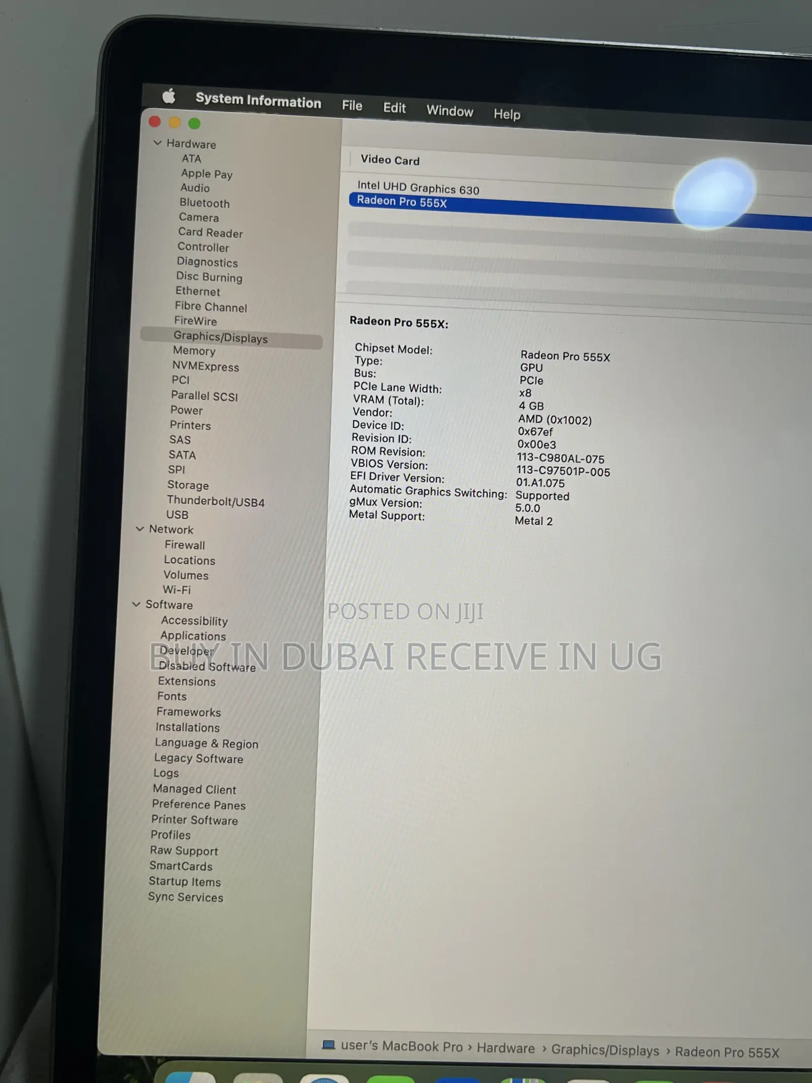 Laptop Apple MacBook Pro 2019 16GB Intel Core i7 SSD 256GB