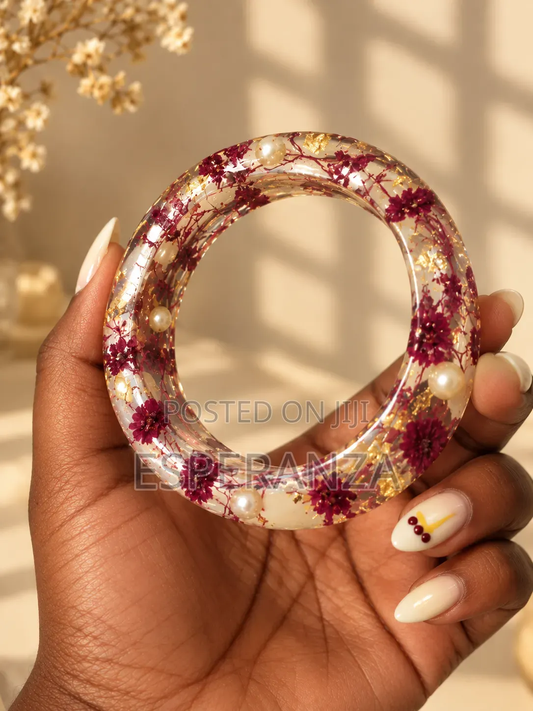 Floral Resin Bangles - Handmade Flower Bracelets
