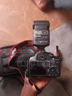 Canon 1100D Camera Godox Flashlight N 2 Batteries, Charger