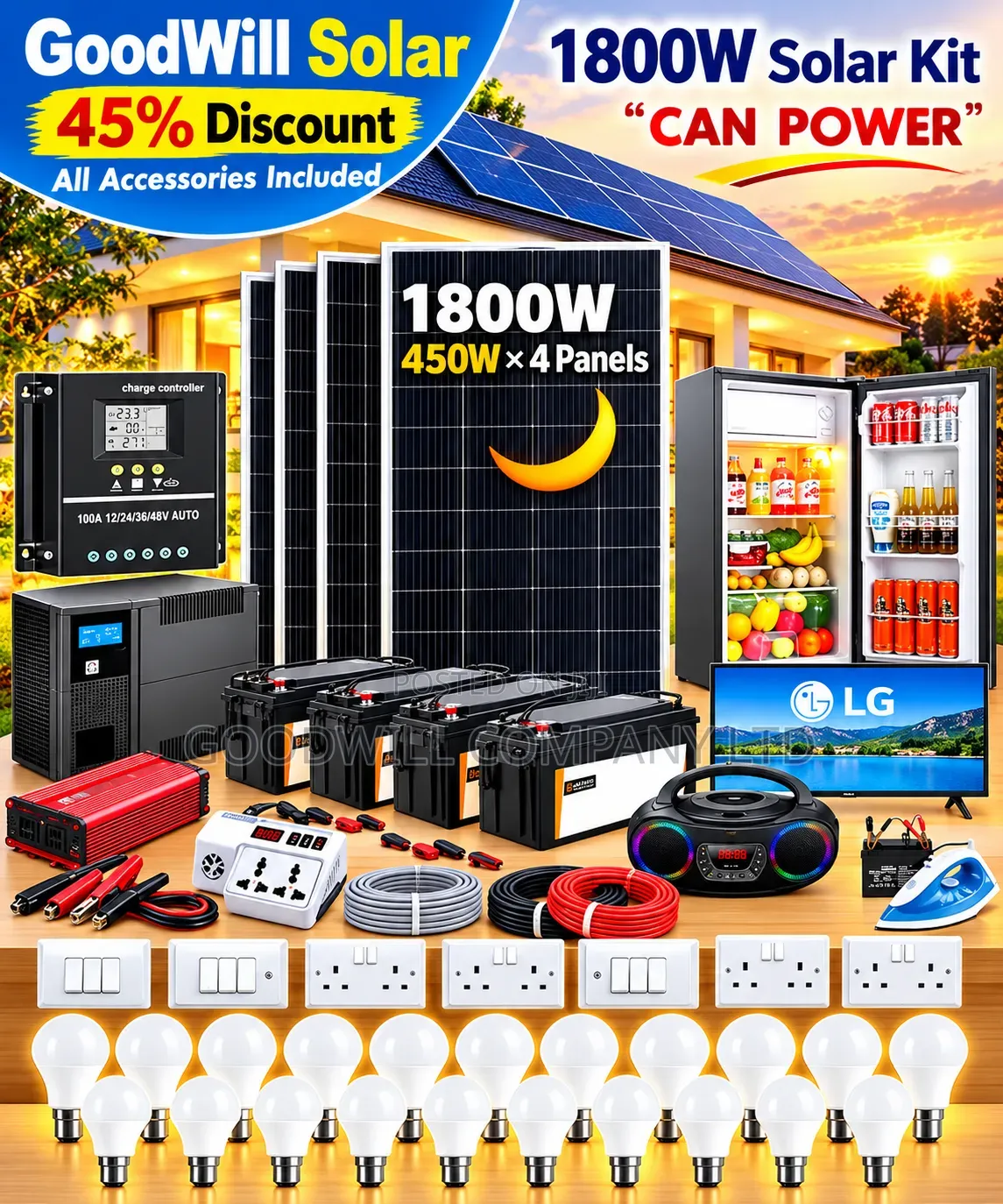 1800w Massive German Energy Solar Kit Full System