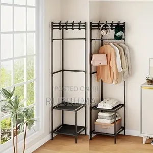 Freestanding Metal Corner Clothes and Storage Racks (190×48cm)
