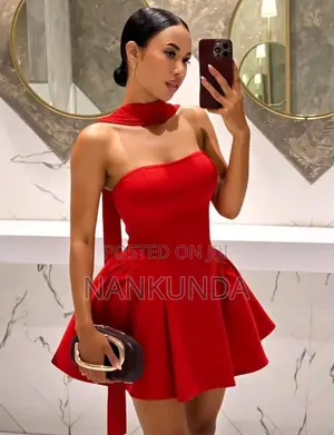 Sexy Strapless Ruffle Mini Party Dress -White Red and Black