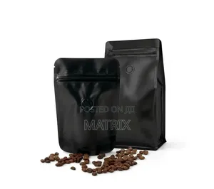Coffee Bags With Valve 50pcs Black Pouches Resealable Coffee Bean Bags