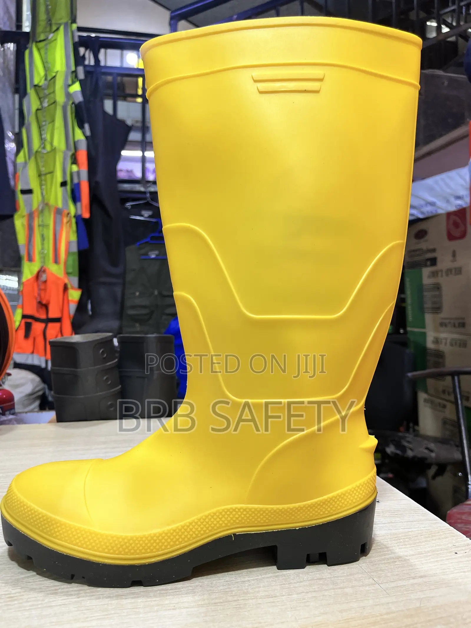 Steel Toe Safety Gumboot. Yellow.