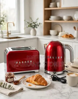 Uakeen Electric Teapot (Kettle) and 2-Slice Toaster Combo Set