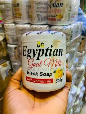 Egyptian Goat Milk Black Soap With Lemon Oil.