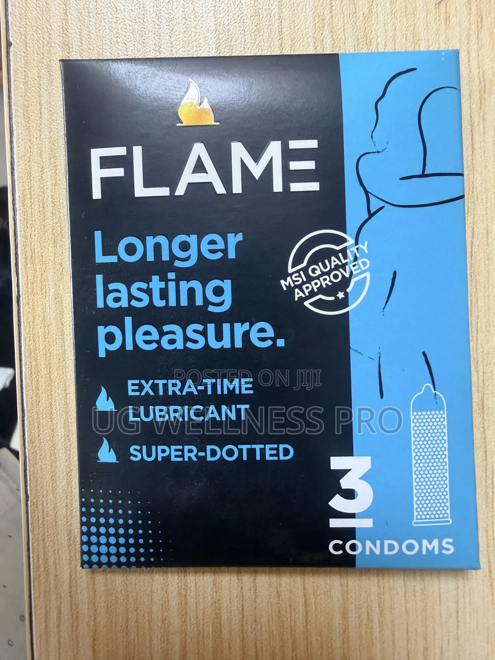 Flame Longer Lasting Pleasure Condoms 3 Pack Extra-Time & Super-Dotted