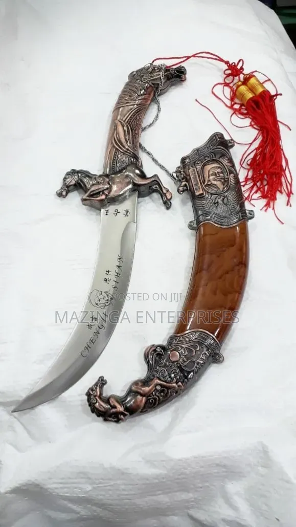 Decorative Horse-Head Dagger and Scabbard a Ceremonial Souvenir