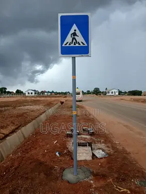 Children Crossing Sign Post Installation