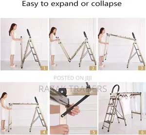 Foldable Clothes Airer Freestanding Step Ladder Foldable for Home Use