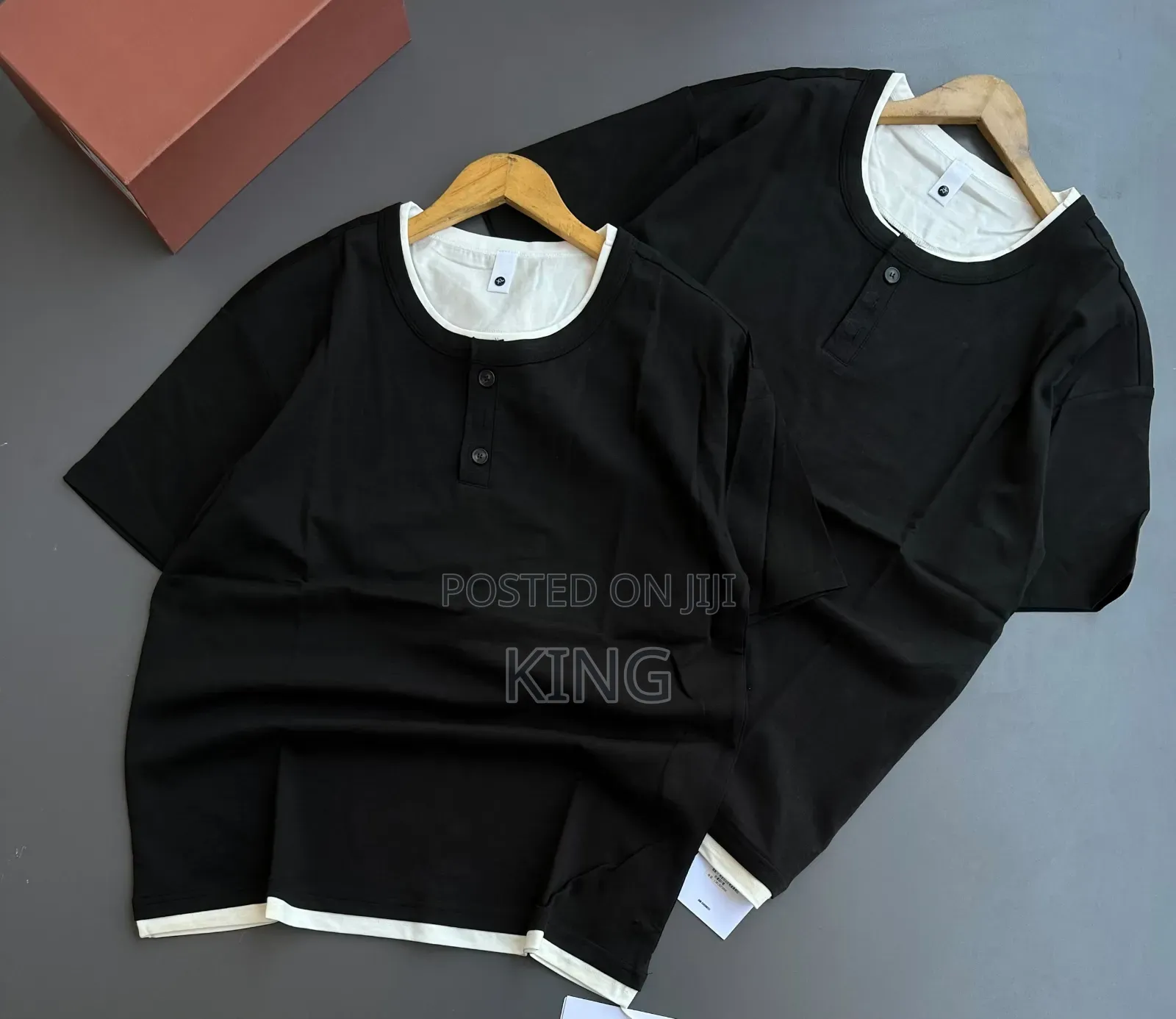 Men's Short-Sleeve Boxy-Fit Henley T-Shirts
