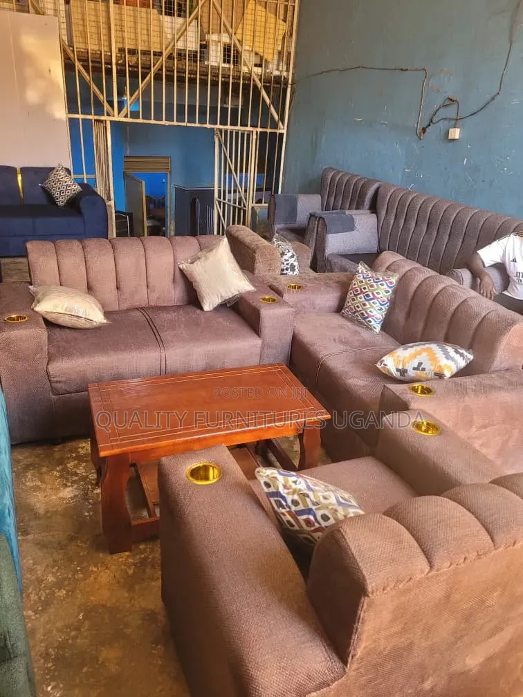 5 Seater With Cupholders Sofa Set