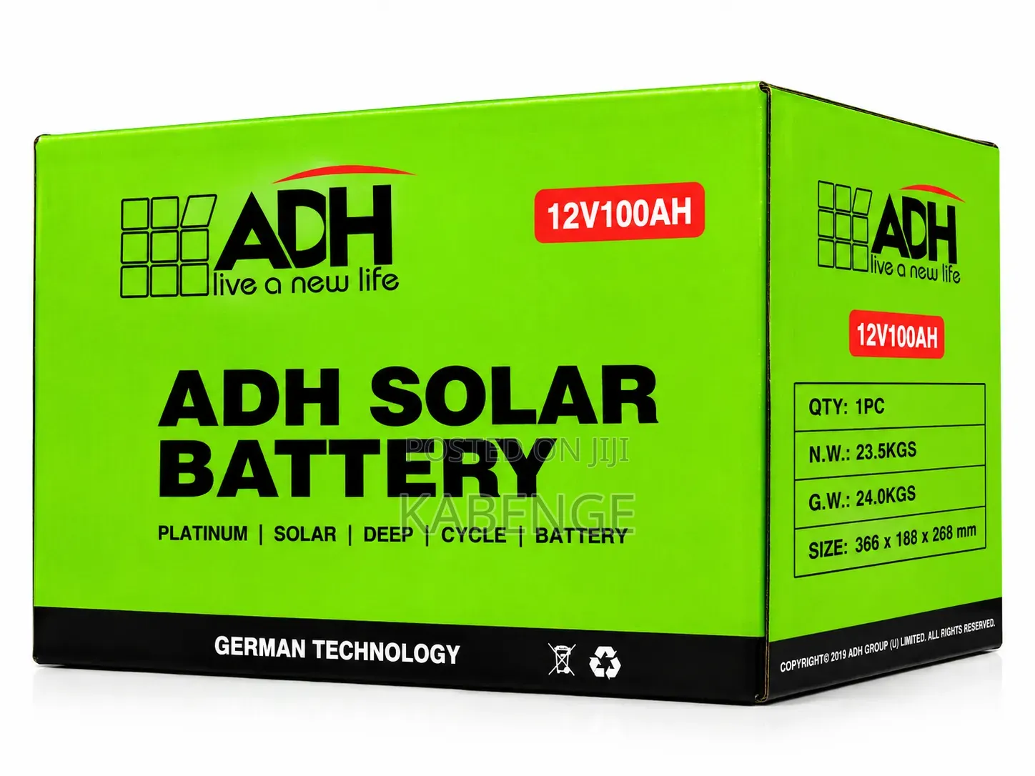 ADH Platinum 12V 100Ah Solar Deep Cycle Battery