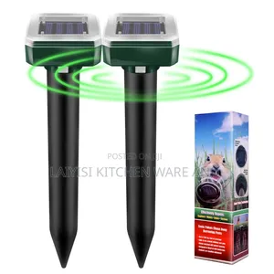 2 Pieces Animal Repeller Ultrasonic Outdoor Pest Cat Mice Deer Sensor