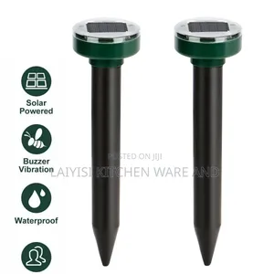 2 Pieces Animal Repeller Ultrasonic Outdoor Pest Cat Mice Deer Sensor