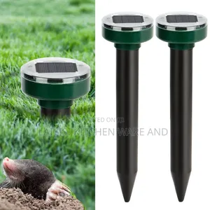 2 Pieces Animal Repeller Ultrasonic Outdoor Pest Cat Mice Deer Sensor