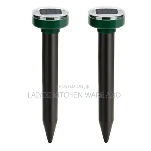 2 Pieces Animal Repeller Ultrasonic Outdoor Pest Cat Mice Deer Sensor