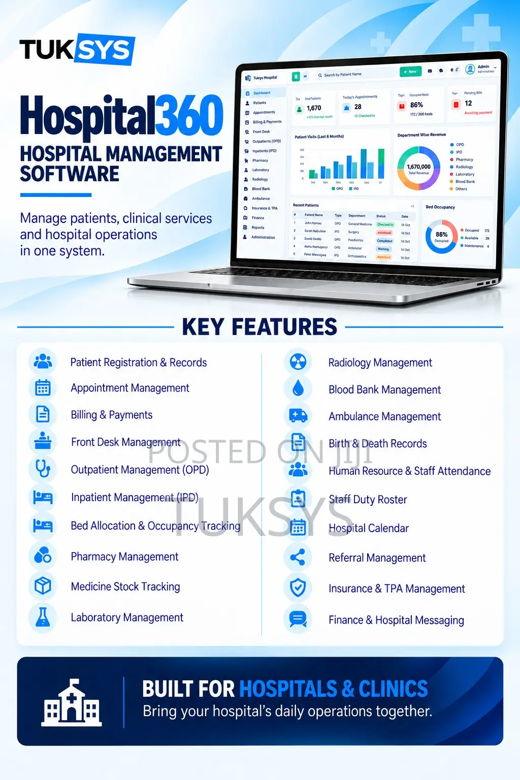 Hospital Management Software – TUKSYS Hospital360