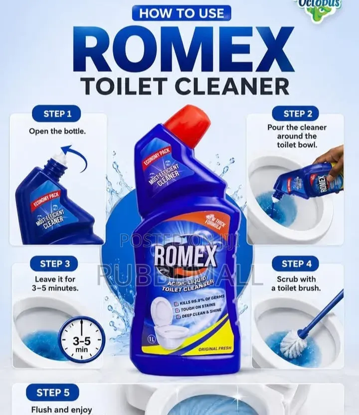 Romex Acidic Liquid Toilet Cleanser (1L Bottle)