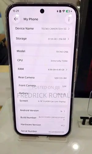 New Tecno Camon Slim 256 GB