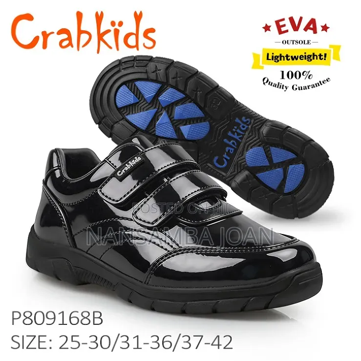 Back to School Crab Kids Shinny Shoes -Black