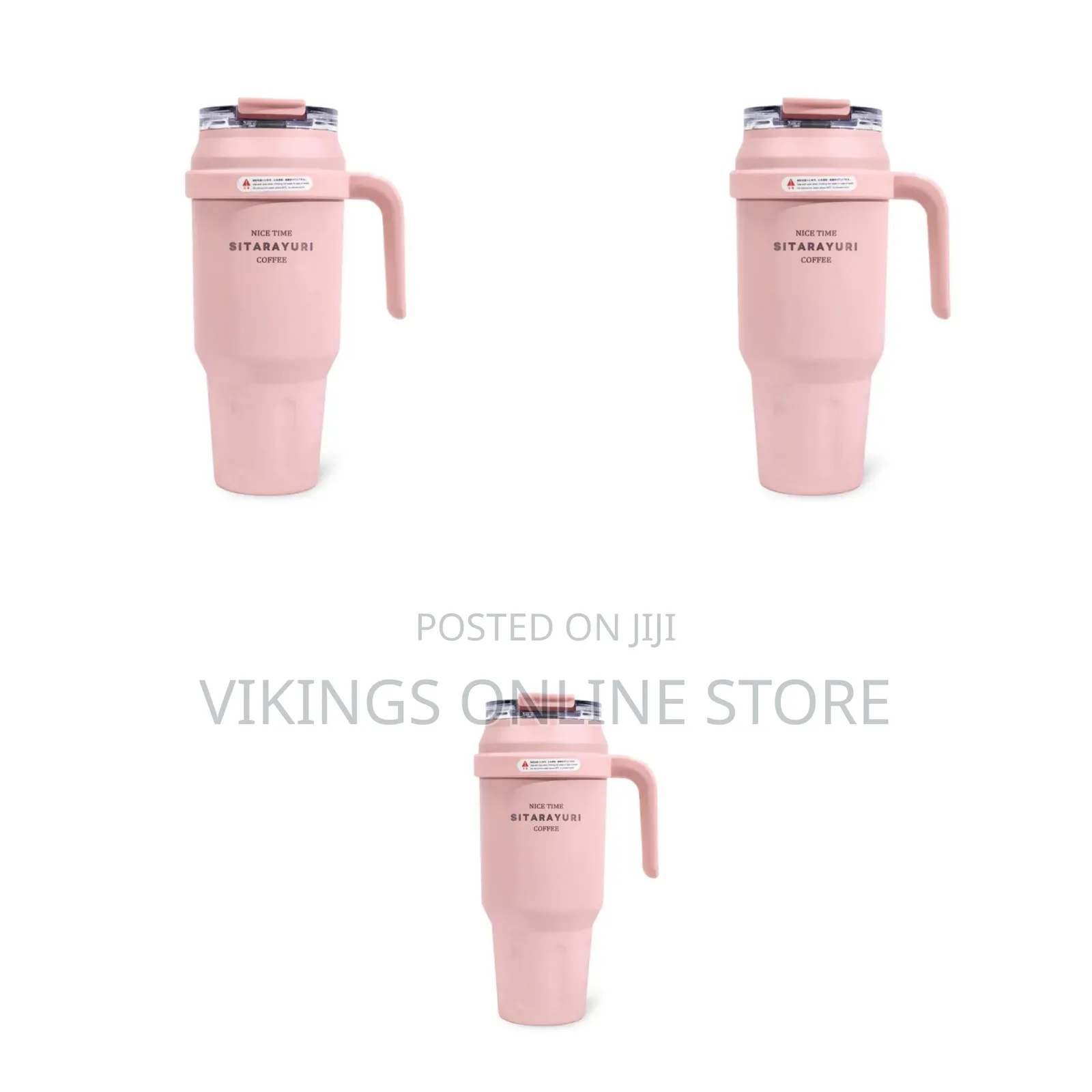 Insulated Stainless Steel Tumbler , a Handle, Lid, Double-Sipper/Straw