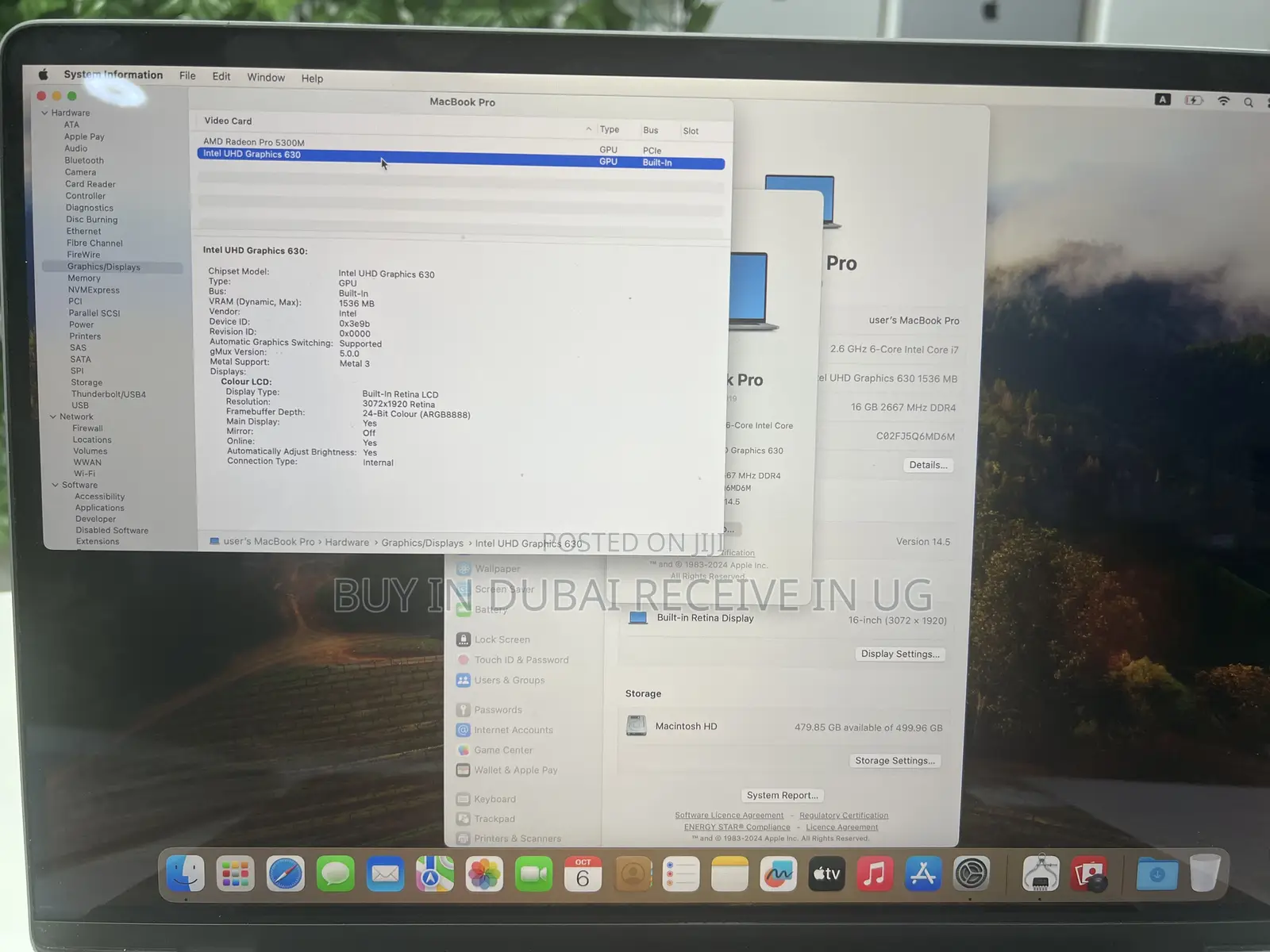 Laptop Apple MacBook Pro 2019 16GB Intel Core i7 SSD 512GB