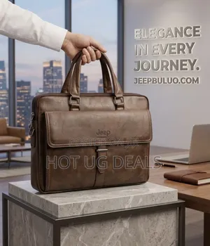 15inch Jeep Buluo Men's Leather Briefcase | Business Laptop Bag