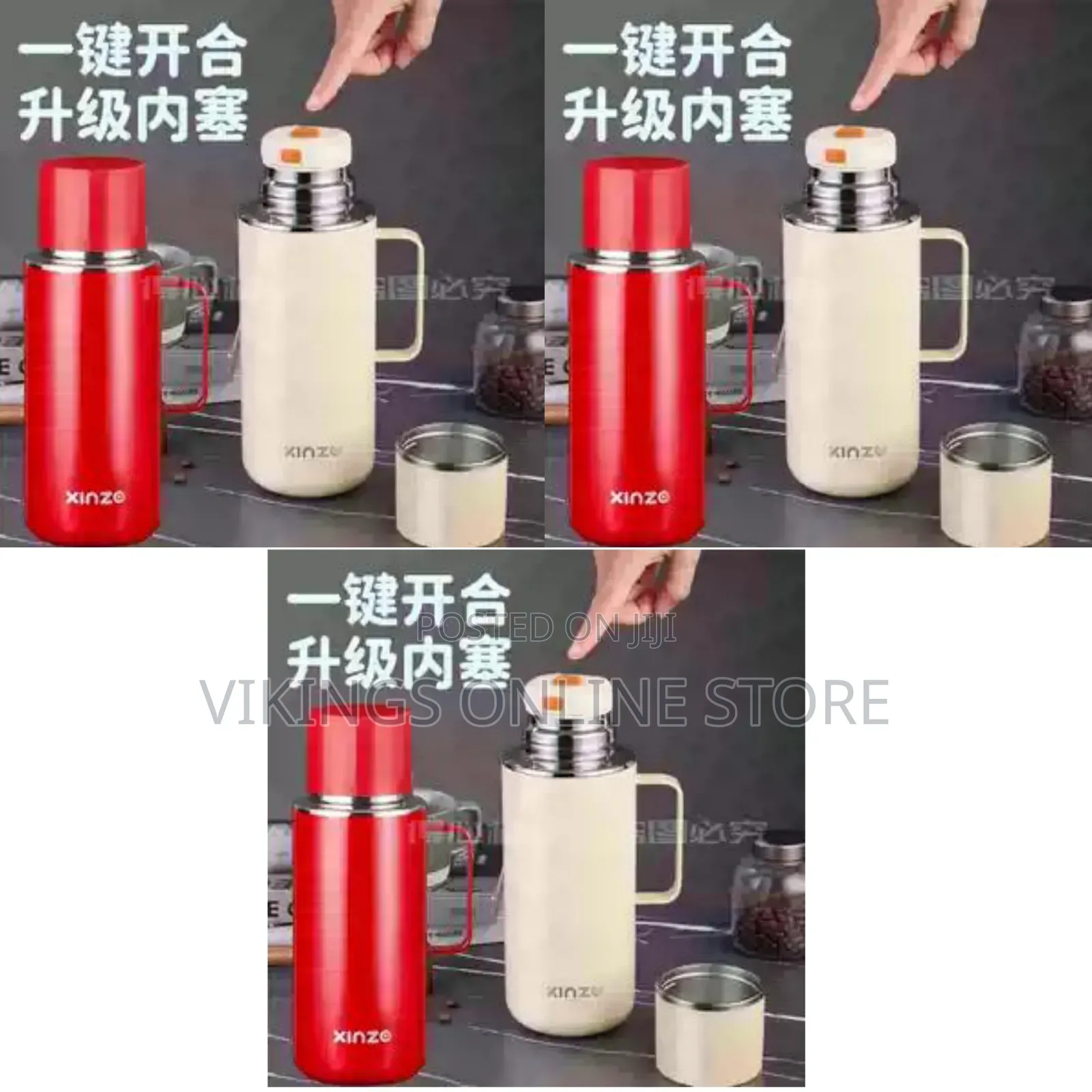 Stainless Steel Vacuum-Insulated Thermal Water Bottle With a One-Hand