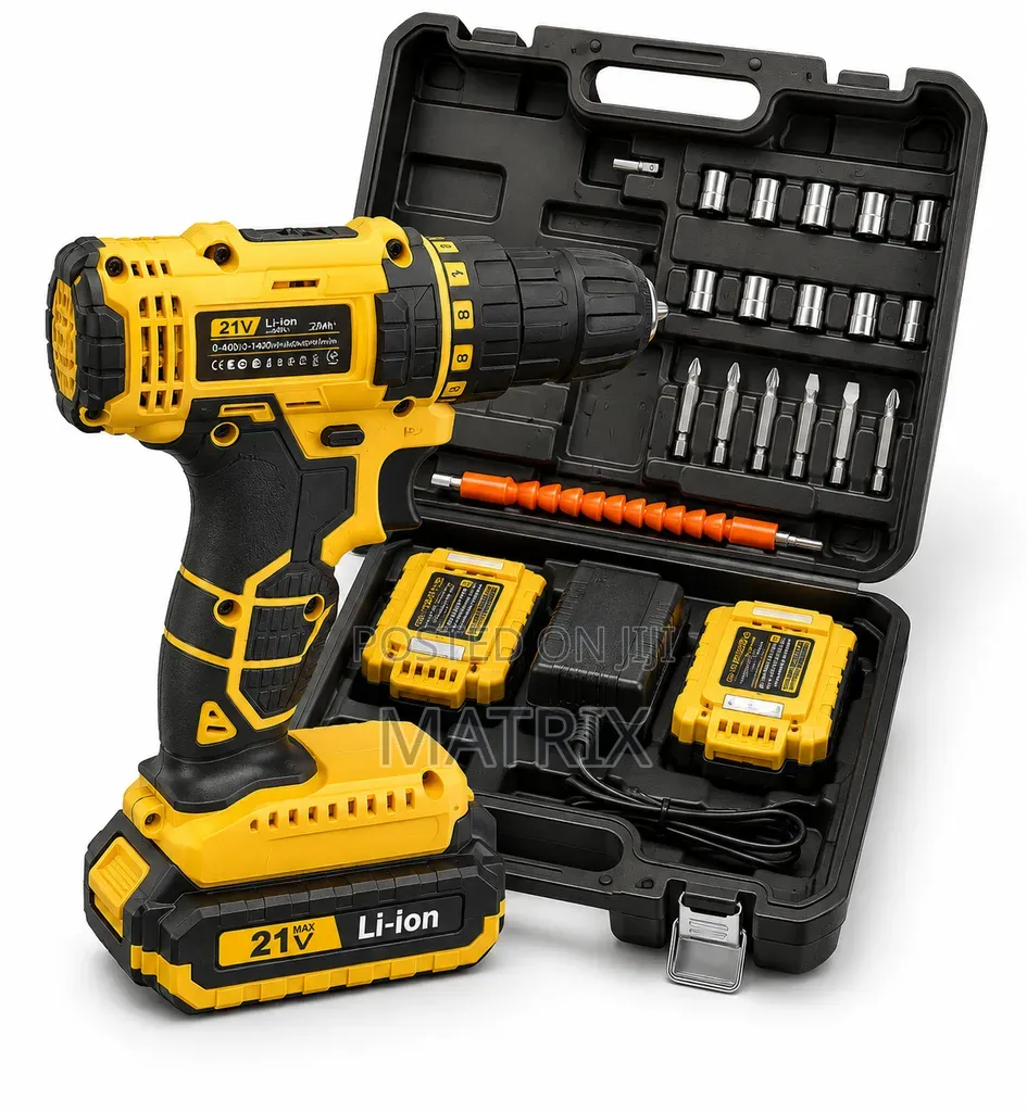 EDON 21V Rechargeable Drill With 2 Batteries & Accessories