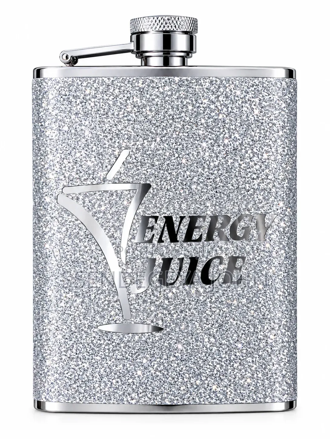 Silver Glitter Stainless Steel Hip Flask