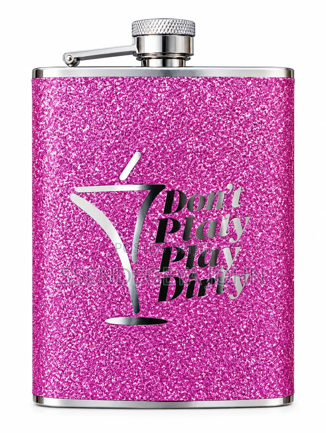 Silver Glitter Stainless Steel Hip Flask