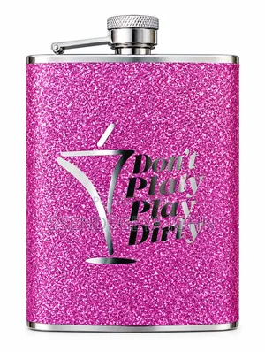 Silver Glitter Stainless Steel Hip Flask
