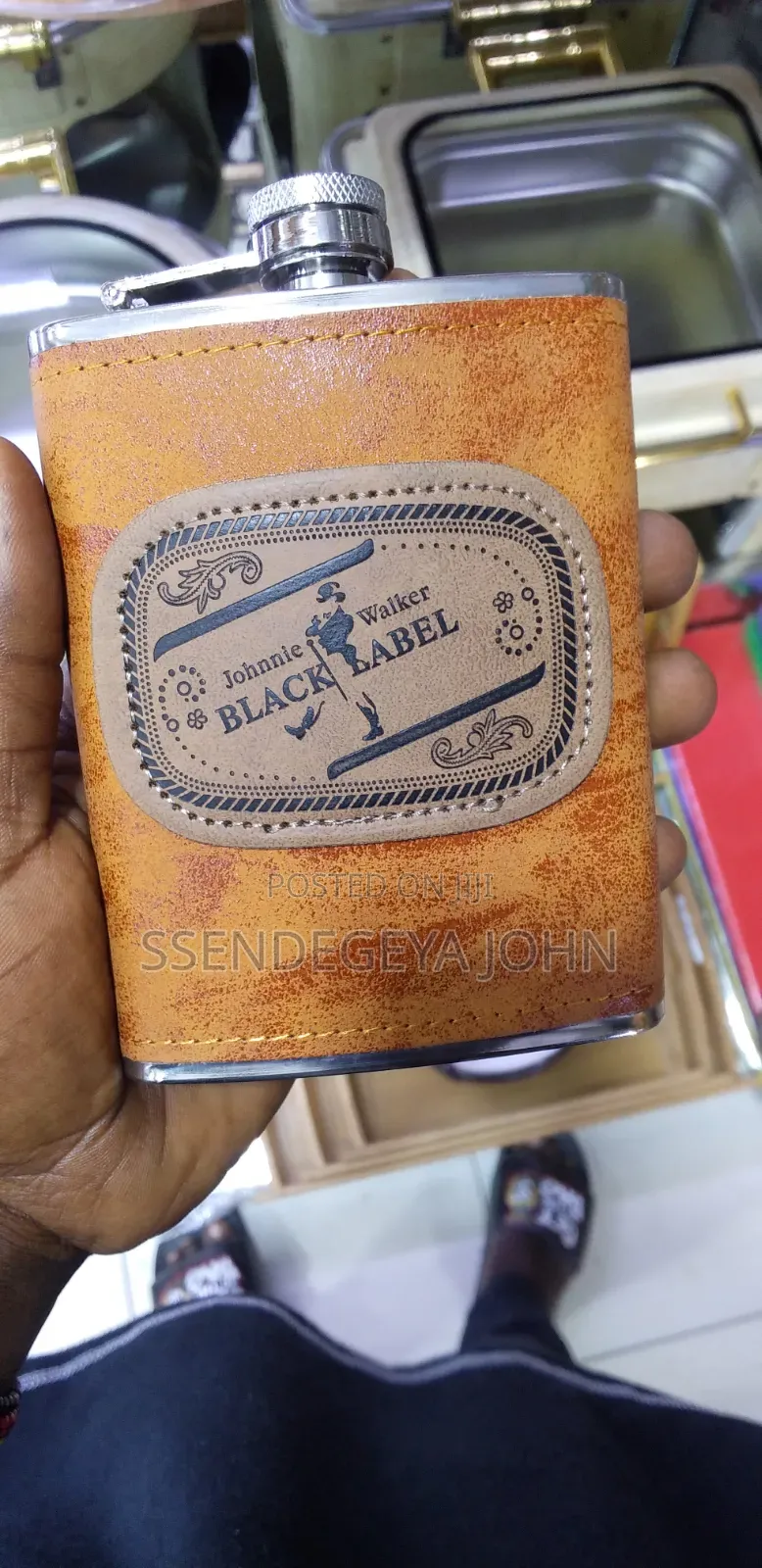 Silver Glitter Stainless Steel Hip Flask