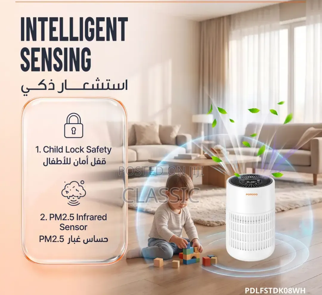 Porodo Lifestyle Purea Prime Smart Air Purifier With H13 HEPA Filter