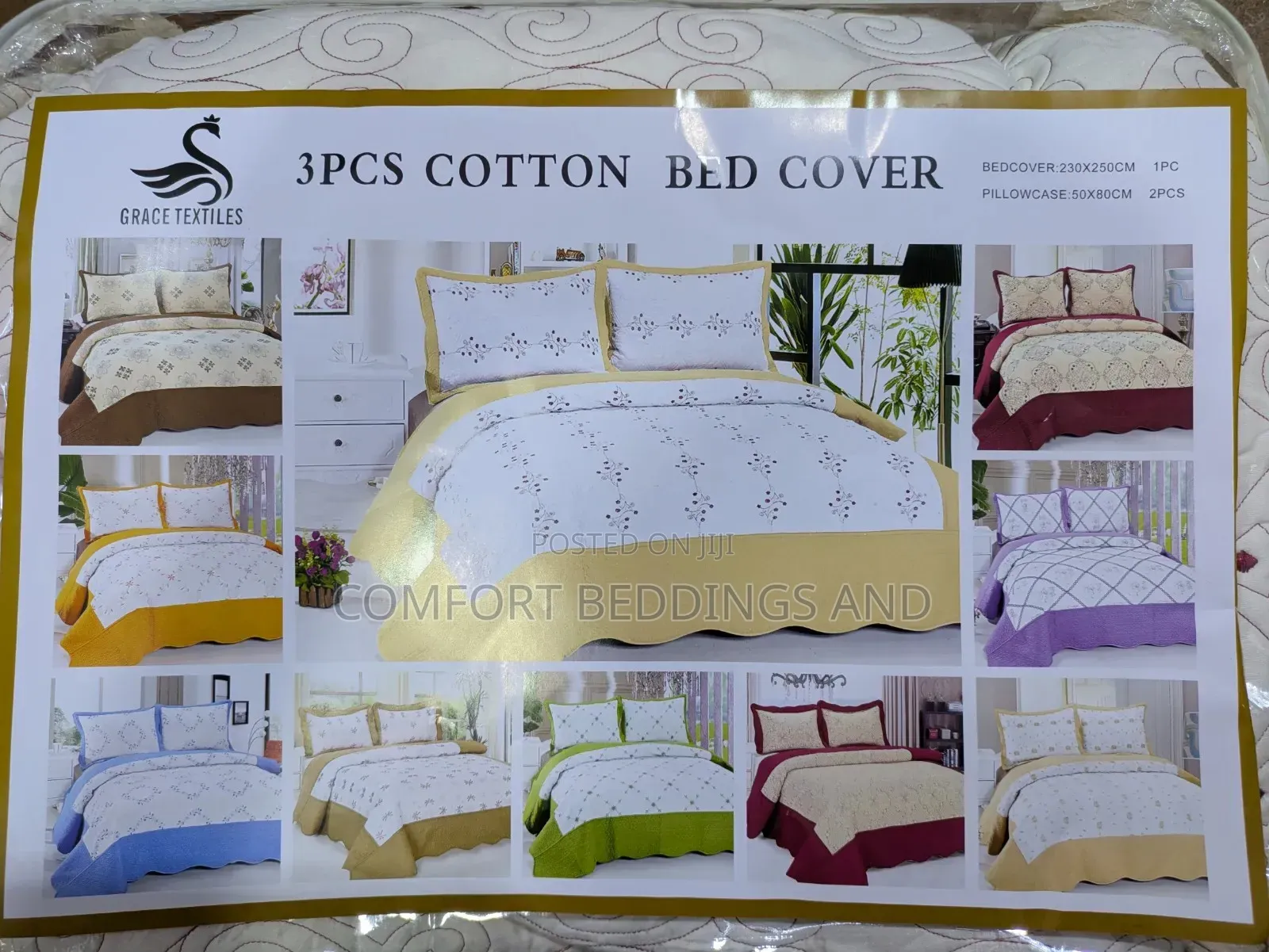 Grace Cotton Bedspread Brown