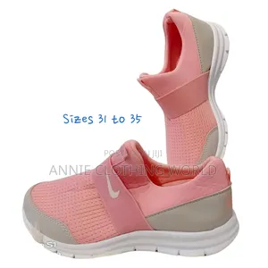 Girls Pink Sneakers Sizes 31 to 35 Elastic Strap