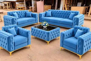 Fabric Gray Min L Sofa Set