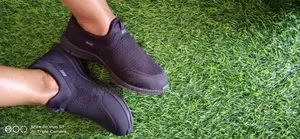 All Black Slip - On With Rose WhiteSwoosh Mesh Breathable Light