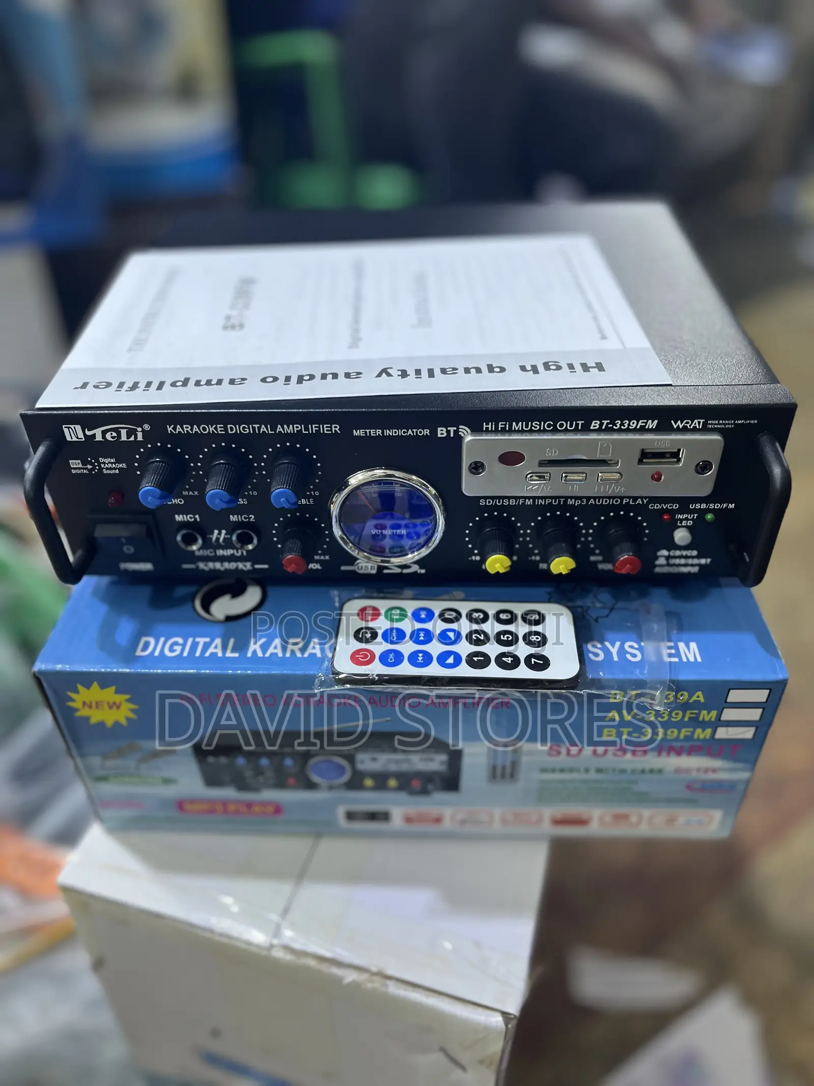 BT-338FM 80W High-Quality Audio Amplifier – Dual Microphone Inputs