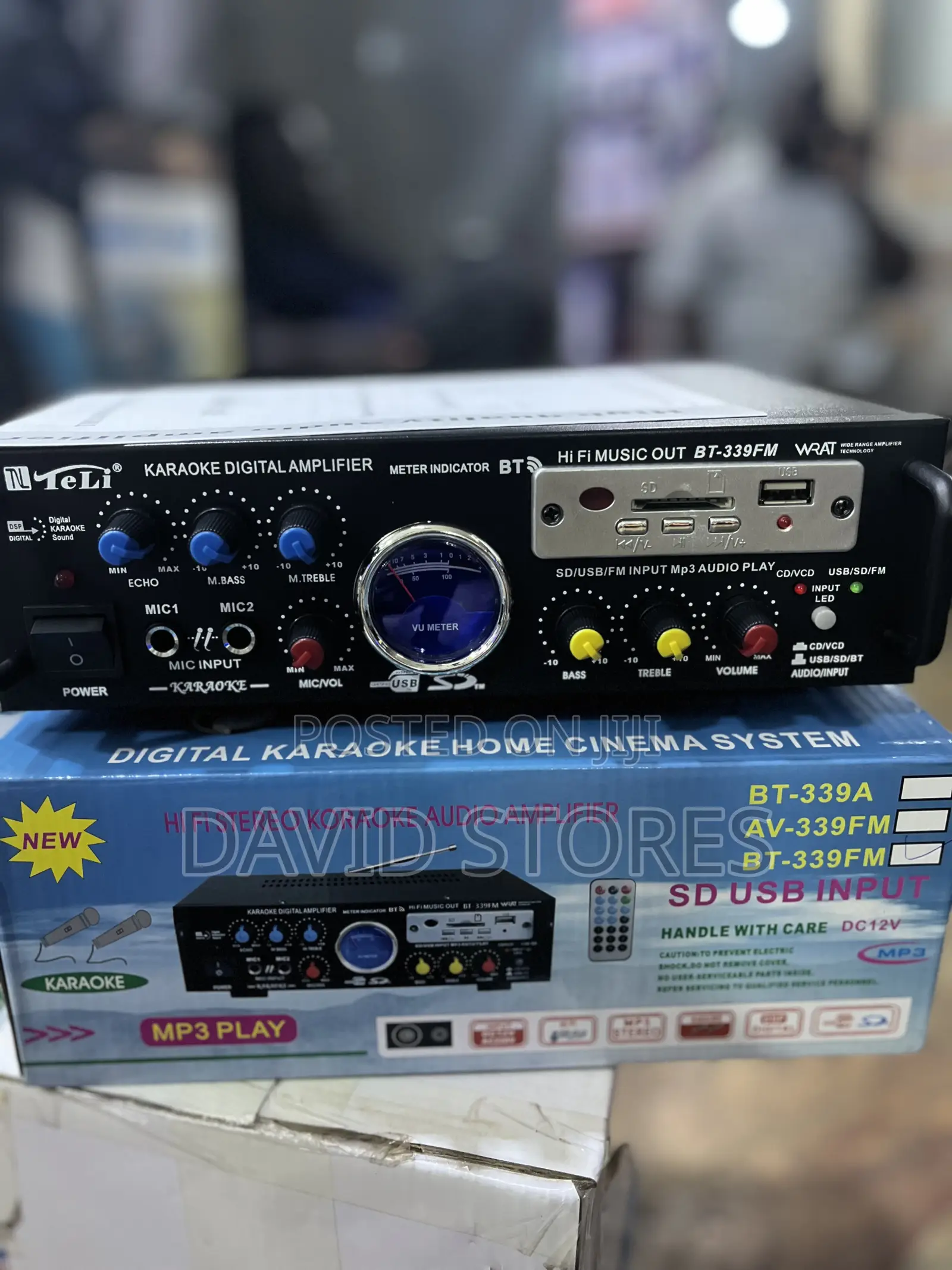 BT-338FM 80W High-Quality Audio Amplifier – Dual Microphone Inputs
