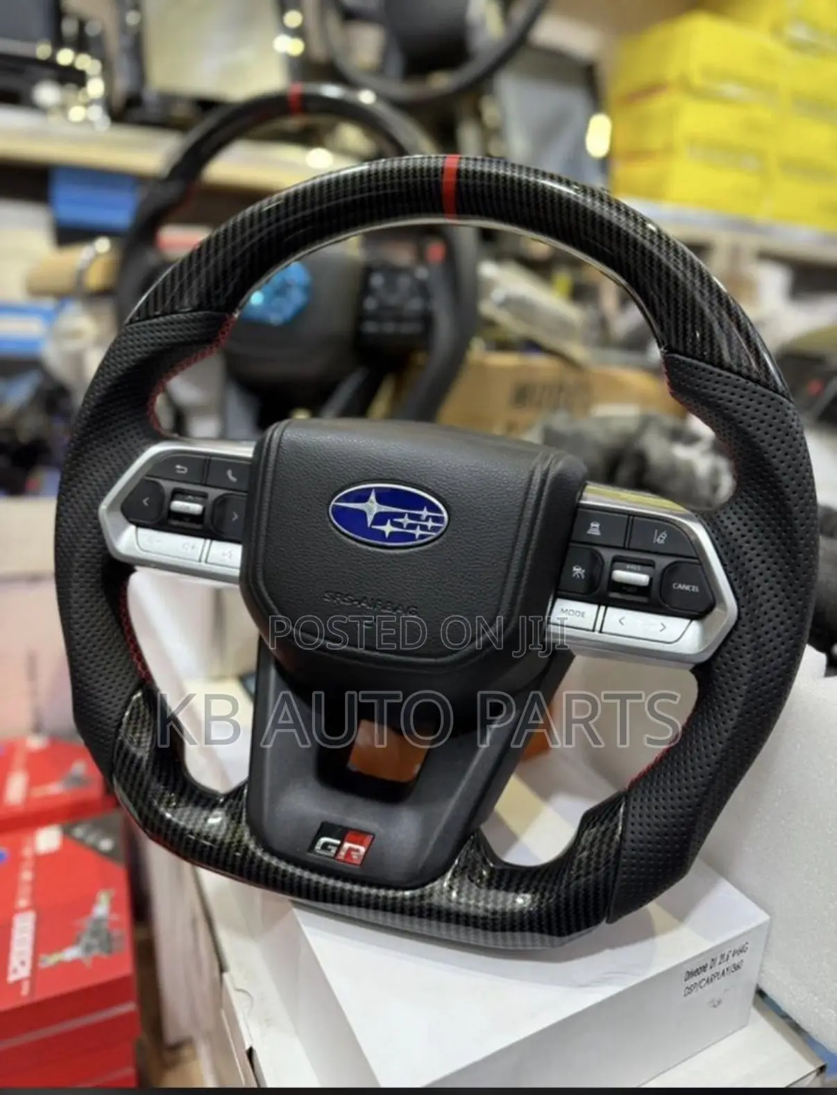 Subaru Aftermarket Steering Wheel With Carbon Fiber Finish