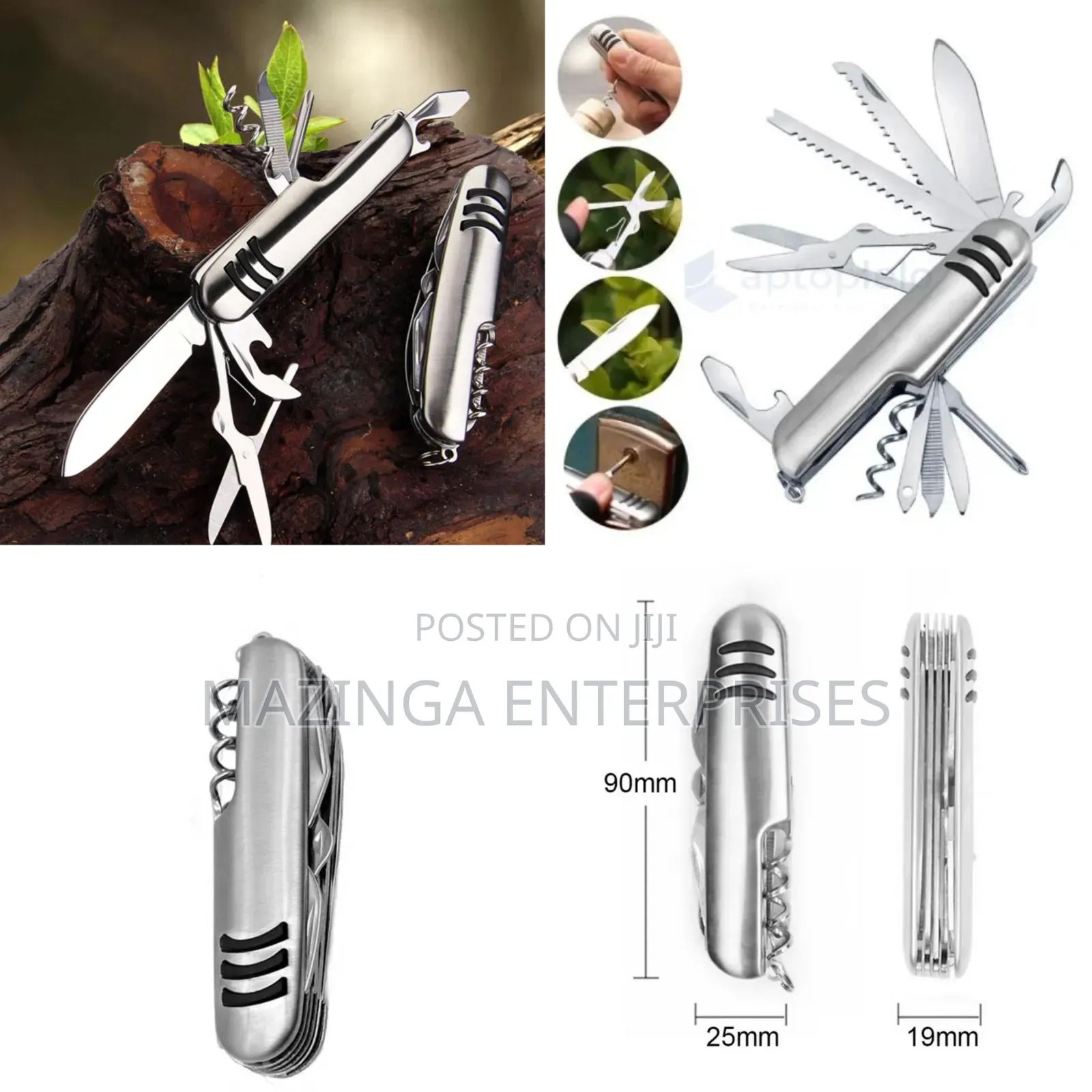 11-in-1 Stainless Steel Multi-Purpose Pocket Knife & Survival Tool Set