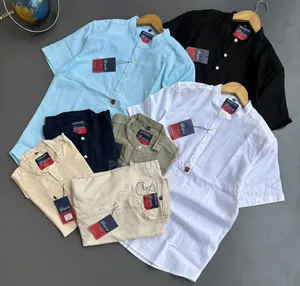 Men's Half-Sleeve Casual Cotton-Linen Shirt